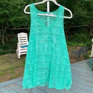 Mint green sheer starfish dress never worn